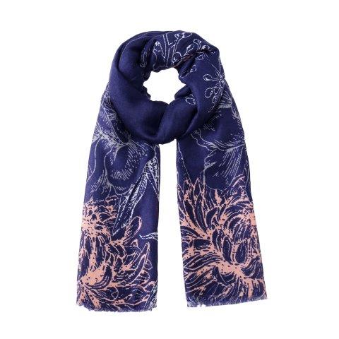 Sketch Floral 20 (1) Navy with pink