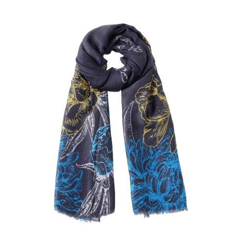 Sketch Floral 20 (9) Blue with Mustard
