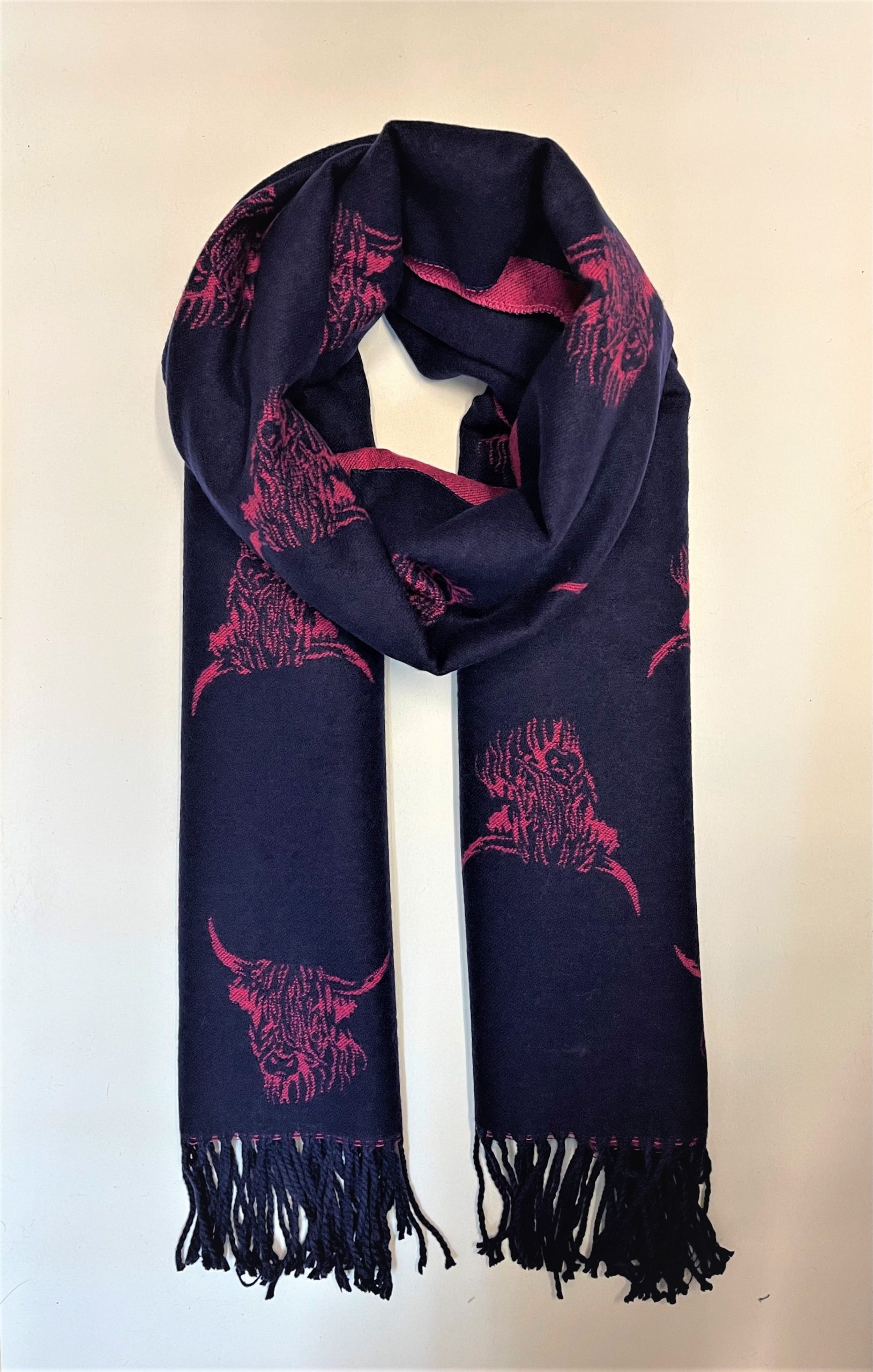 Highland Cow - Navy_ Fuchsia (2)